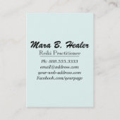 *~* Turquoise Healing Rays Hand Lightwerker Visitekaartje (Achterkant)