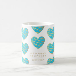 Turquoise Heart Best Friends All Occasion Gift Koffiemok