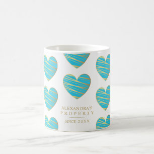Turquoise Heart Best Friends All Occasion Gift Koffiemok