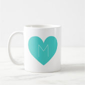 Turquoise Heart Contemporary Monogram Mok (Links)