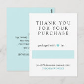 Turquoise Heart Hartelijk dank voor uw bestelling Briefkaart (Voorkant / Achterkant)