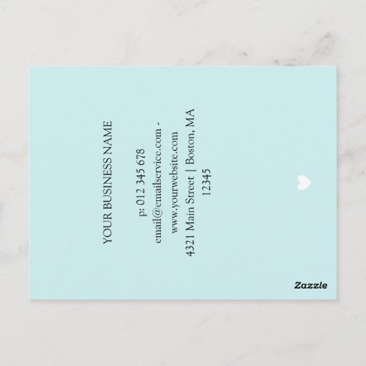 Turquoise Heart Hartelijk dank voor uw bestelling Briefkaart (Achterkant)