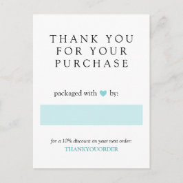 Turquoise Heart Hartelijk dank voor uw bestelling Briefkaart