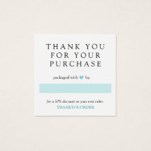 Turquoise Heart Hartelijk dank voor uw bestelling