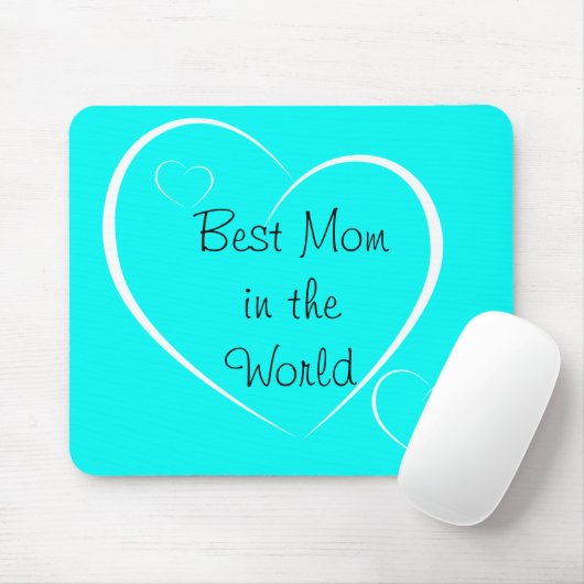 Turquoise Heart Mousepad Muismat (Met muis)
