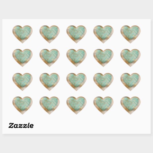 Turquoise Heart over  ontkoppeling Hart Sticker (Vel)