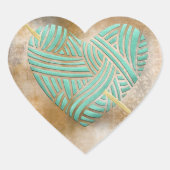 Turquoise Heart over  ontkoppeling Hart Sticker (Voorkant)