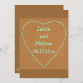 Turquoise Heart over tatoeages Kaart (Voorkant / Achterkant)