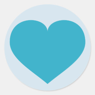 Turquoise Heart Ronde Sticker