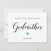 Turquoise Heart, word jij mijn godmoeder voorstel? Kaart (Voorkant)