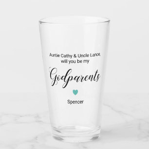 Turquoise Heart... word jij mijn godoudervoorstel? Glas