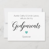 Turquoise Heart... word jij mijn godoudervoorstel? Kaart (Voorkant)