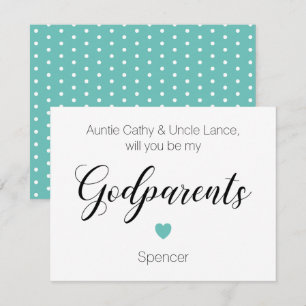 Turquoise Heart... word jij mijn godoudervoorstel? Kaart