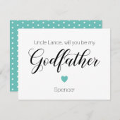 Turquoise Heart, word jij mijn godvaders voorstel? Kaart (Voorkant / Achterkant)