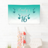Turquoise Hearts and Numbers Spandoek (Insitu)