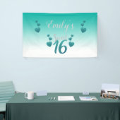 Turquoise Hearts and Numbers Spandoek (Beurs)