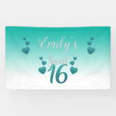 Turquoise Hearts and Numbers Spandoek (Horizontaal)