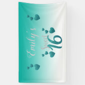 Turquoise Hearts and Numbers Spandoek (Verticaal)