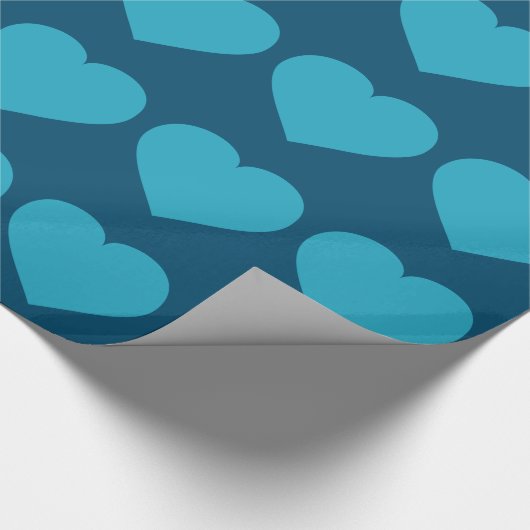 Turquoise Hearts Cadeaupapier (Hoek)