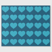 Turquoise Hearts Cadeaupapier (Vlak)