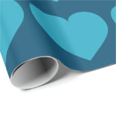 Turquoise Hearts Cadeaupapier (Rol Hoek)