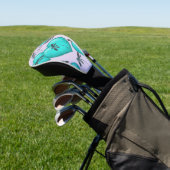 Turquoise Hearts en Dragonflies Golfheadcover (Insitu)