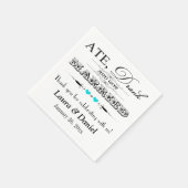 Turquoise Hearts, Scrolls Wedding Napkins Servetten (Hoek)