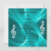 Turquoise Hearts Sweet 16 Birthday Kaart (Achterkant)