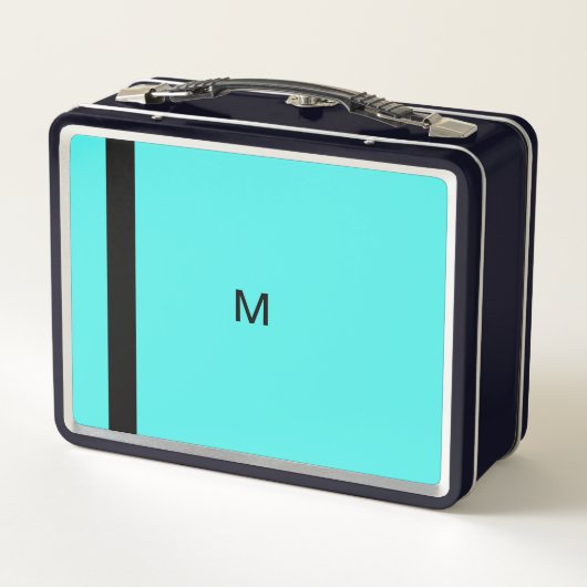 Turquoise hedendaags modern minimalistisch monogra (Achterkant)