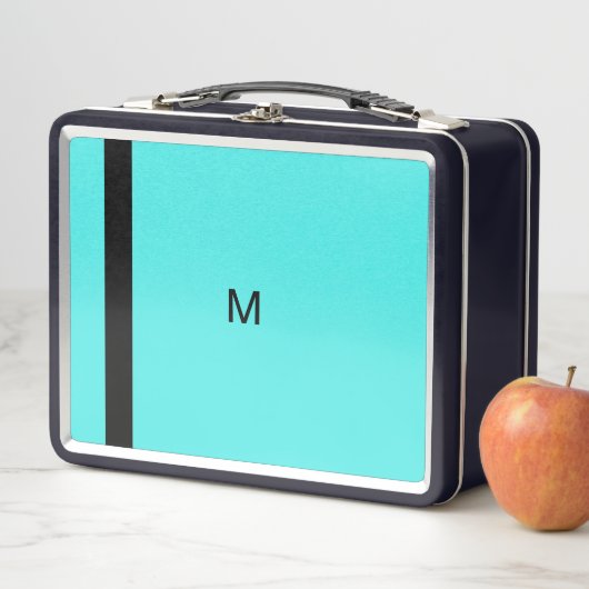 Turquoise hedendaags modern minimalistisch monogra (In situ)