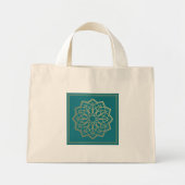 Turquoise Heilig Geometrie Boodschappentas Mini Tote Bag (Voorkant)