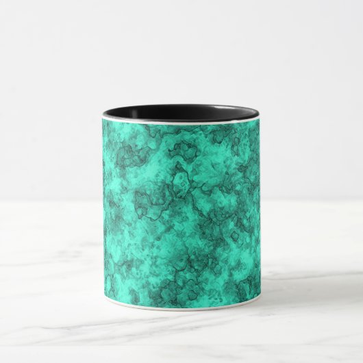 Turquoise helder marmerpatroon mok (Midden)