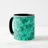 Turquoise helder marmerpatroon mok (Voorkant links)