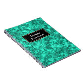 Turquoise helder marmerpatroon notitieboek (Rechterzijde)