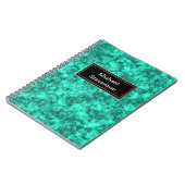 Turquoise helder marmerpatroon notitieboek (Linkerzijde)