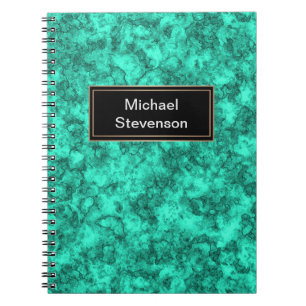 Turquoise helder marmerpatroon notitieboek