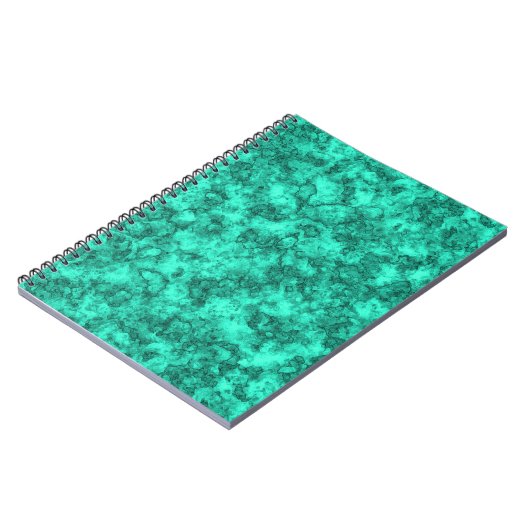 Turquoise helder marmerpatroon notitieboek (Linkerzijde)