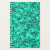 Turquoise helder marmerpatroon planner (Voorkant)