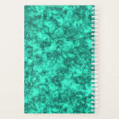Turquoise helder marmerpatroon planner (Achterkant)