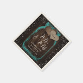 Turquoise Heren & Dames Mason Pot Houten Bruiloft Servet (Hoek)