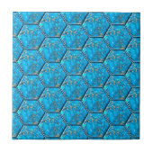 Turquoise Hexagon Tiles Tegeltje (Voorkant)