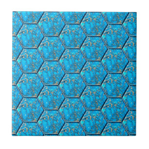 Turquoise Hexagon Tiles Tegeltje