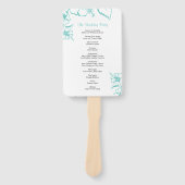 Turquoise Hibiscus Flower Beach bruiloft programma Handwaaier (Voorkant)