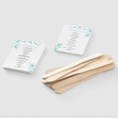 Turquoise Hibiscus Flower Beach bruiloft programma Handwaaier (Niet-gemonteerd)