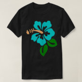 Turquoise Hibiscus Flower T-shirt (Design voorkant)