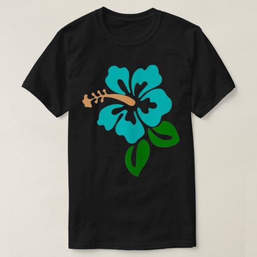 Turquoise Hibiscus Flower T-shirt (Design voorkant)