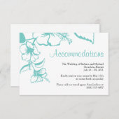 Turquoise Hibiscus Strand Bruiloft Accommodaties Informatiekaartje (Voorkant / Achterkant)