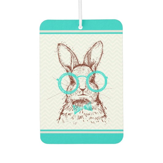 Turquoise Hipster Easter Bunny | FEESTDAGEN Luchtverfrisser (Voorkant)