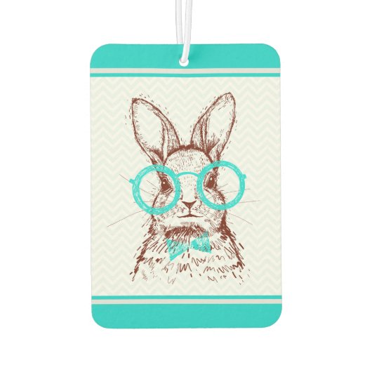 Turquoise Hipster Easter Bunny | FEESTDAGEN Luchtverfrisser (Achterkant)