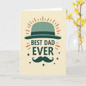 Turquoise Hoed Beste Papa Ooit Kaart (Gele Bloem)